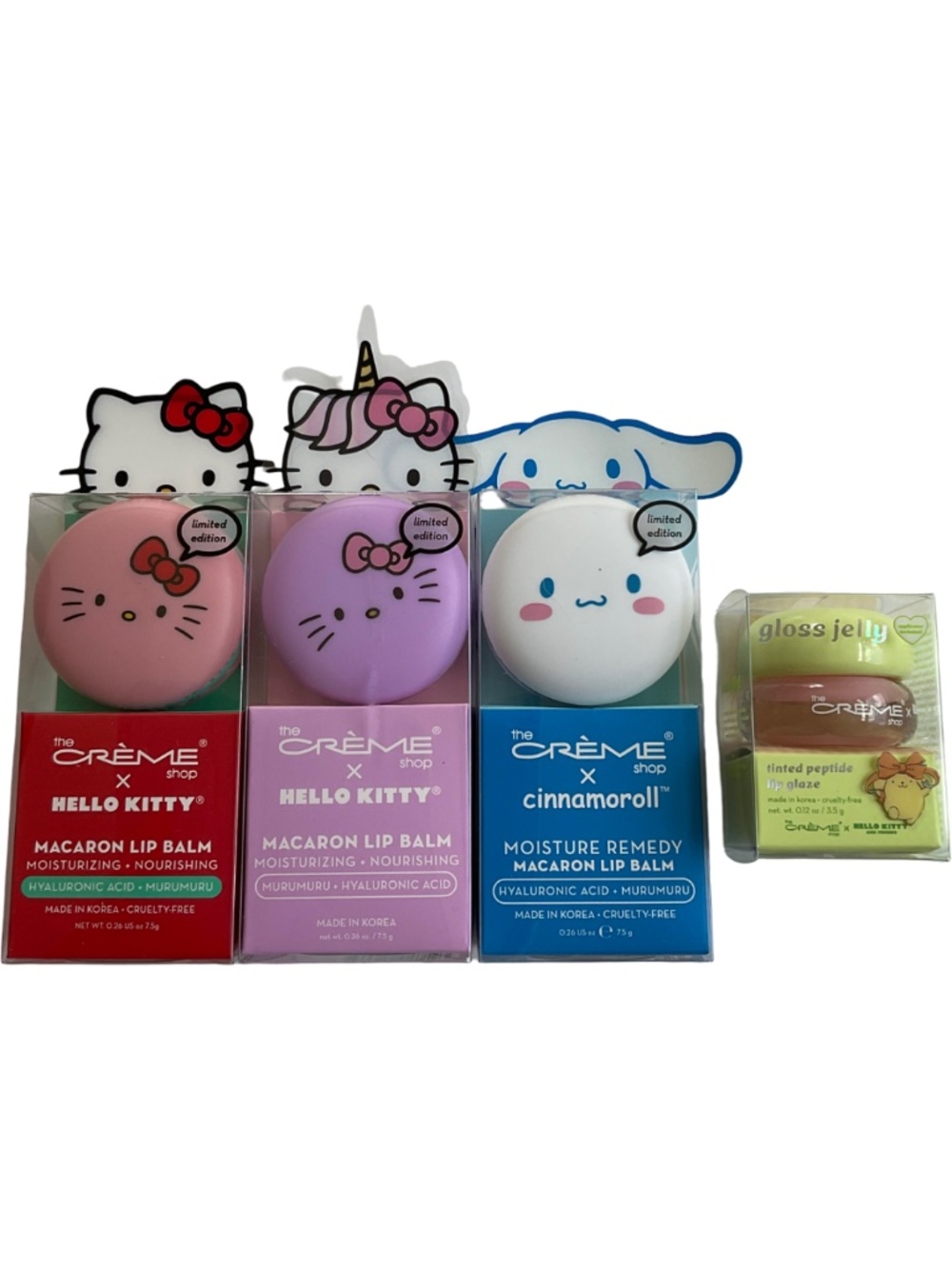 The Creme Shop Hello Kitty Macaron Lip Balm Set NEW